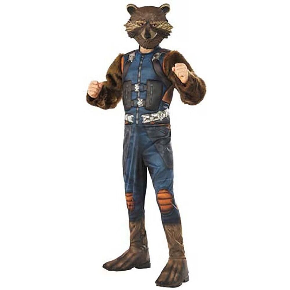 Kids Rocket Racoon Fur Deluxe Costume Small 4-6 Brown Guardians of the Galaxy